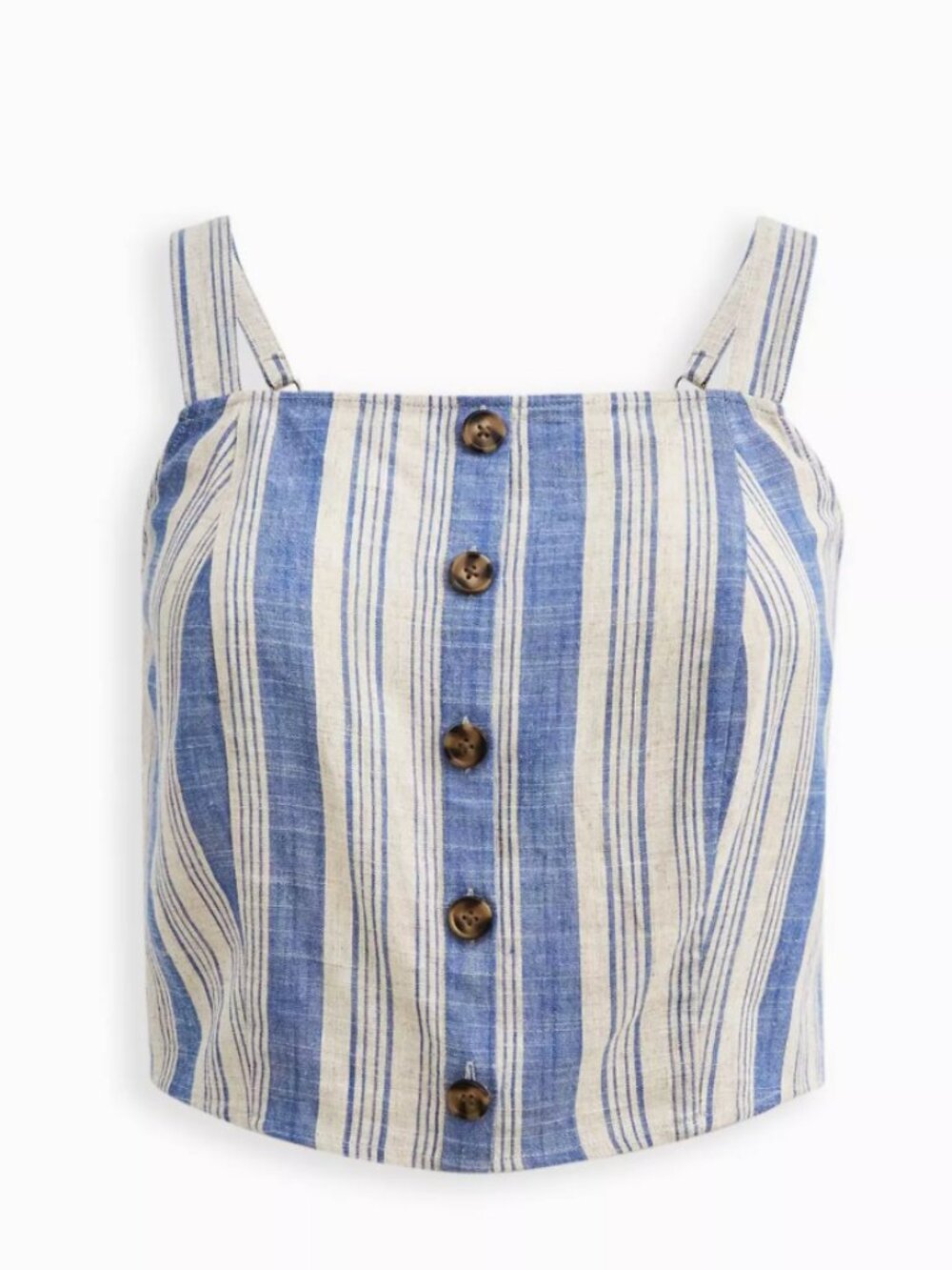 NWT Torrid Linen Blend Button Front Crop Tank Size 2 2X